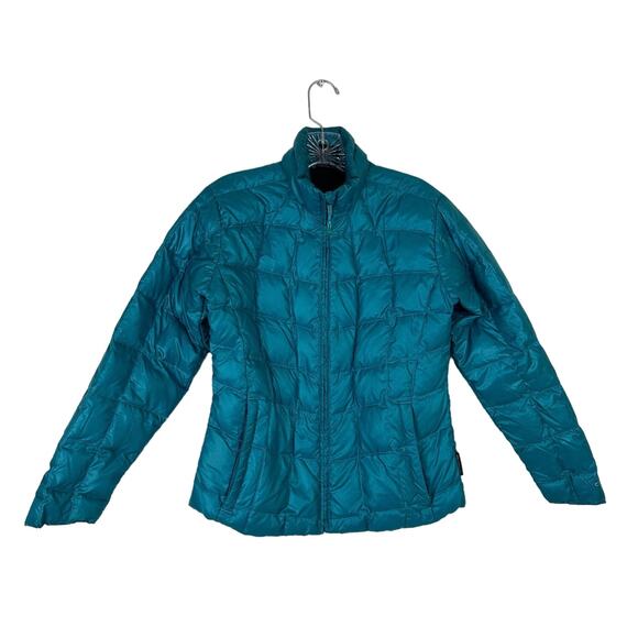 Obermeyer Womens Puffer Jacket Down Insulated Juniors Size XL Teal Blue Winter - Picture 1 of 9